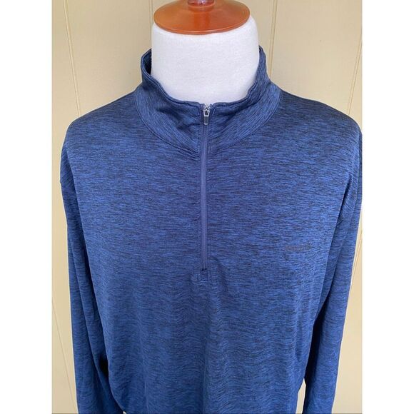 Reebok men 2XL dri fit quarter zip Longsleeve pullover navy blue - Picture 2 of 10